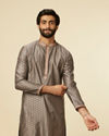 Pebble Grey Buta Printed Kurta Set